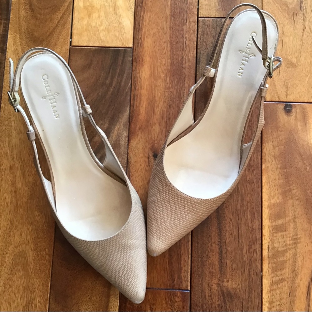 Pretty Cole Haan Snake Embossed Nude Julianas